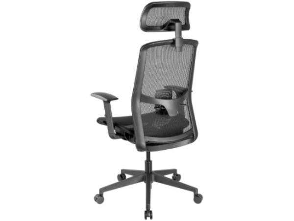 MONOPRICE WORKSTREAM BY MONOPRICE WFH ERGONOMIC OFFICE CHAIR WITH MESH SEAT_ LUMBAR SUPPORT_ ADJUSTABLE ARMRESTS_ BACKREST_ AND HEADREST