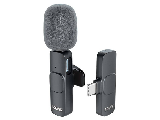 RELAUNCH BOWER 2-PACK WIRELESS LAVALIER MIC TYPE-C WITH CHARGING CASE